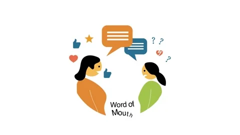 Flat vector motion graphic of word-of-mouth feedback and communication betw.. Stock Footage 308388187