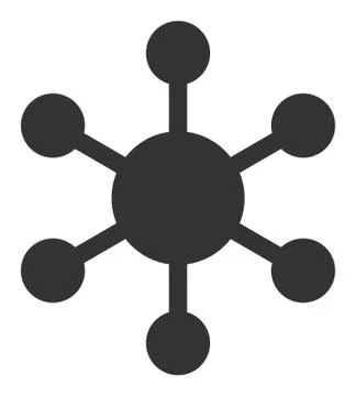 Flat Vector Network Node Icon Stock Illustration