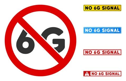 Flat Vector No 6G Sign with Titles in Rectangular Frames イラスト素材