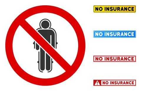 Flat Vector No Armour Suit Sign with Phrases in Rectangular Frames Stock Illustration