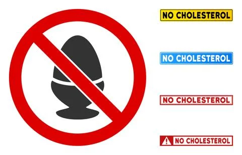 Flat Vector No Boiled Egg Sign with Captions in Rectangular Frames Stockillustratie