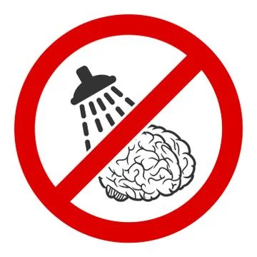 Flat Vector No Brain Washing Icon Stock Illustration