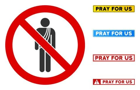 Flat Vector No Buddhist Monk Sign with Texts in Rectangle Frames Illustrazione stock