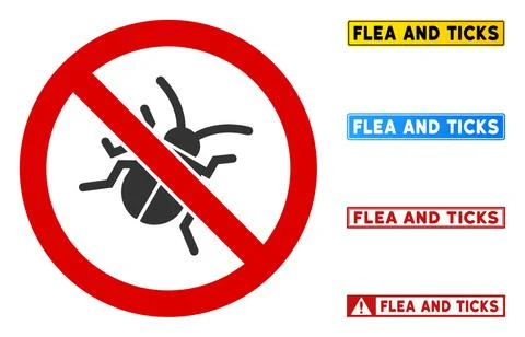 Flat Vector No Bug Sign with Messages in Rectangular Frames 스톡 일러스트