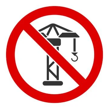 Flat Vector No Building Crane Icon Stock Illustration