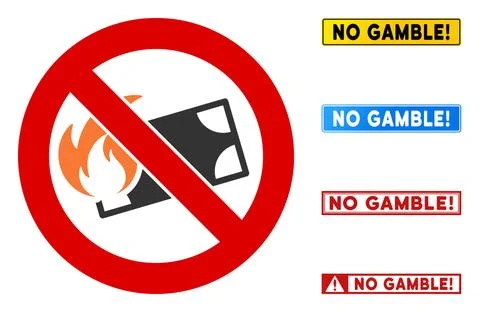 Flat Vector No Burn Money Sign with Captions in Rectangle Frames Illustrazione stock