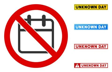 Flat Vector No Calendar Page Sign with Titles in Rectangle Frames Illustrazione stock