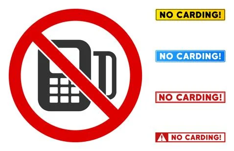 Flat Vector No Card Processor Sign with Texts in Rectangular Frames 스톡 일러스트