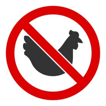 Flat Vector No Chicken Icon Illustrazione stock