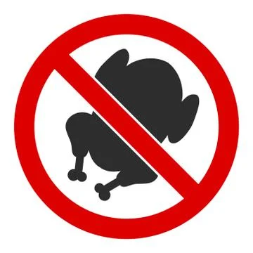 Flat Vector No Chicken Icon Illustrazione stock