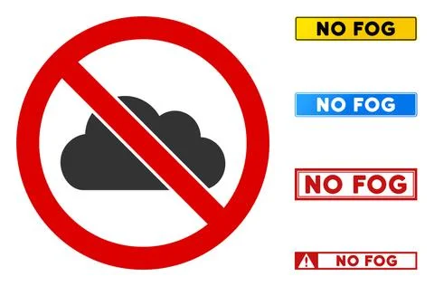 Flat Vector No Cloud Sign with Captions in Rectangle Frames Ilustración de archivo