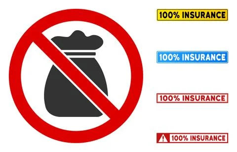 Flat Vector No Deposit Sign with Messages in Rectangular Frames Stock Illustration