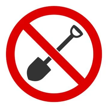Flat Vector No Digging Icon Stock Illustration