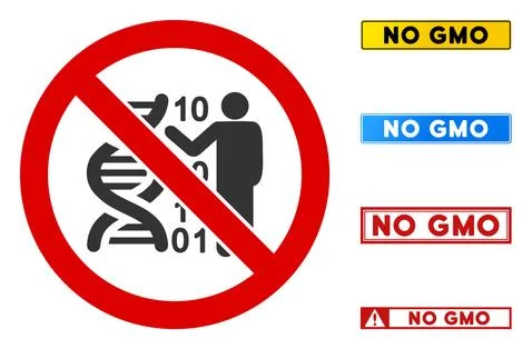 Flat Vector No DNA Decoding Sign with Messages in Rectangular Frames 스톡 일러스트