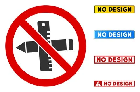 Flat Vector No Drawing Tools Sign with Words in Rectangle Frames Stock Illustration