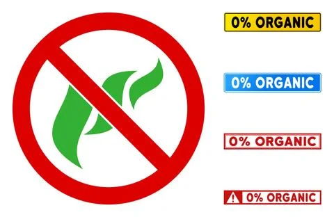 Flat Vector No Ecology Sign with Texts in Rectangle Frames Illustrazione stock