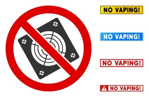 Flat Vector No Electronic Hardware Sign with Captions in Rectangle Frames Illustrazione stock