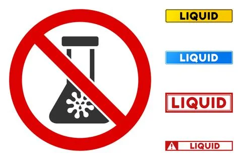 Flat Vector No Infection Retort Sign with Phrases in Rectangular Frames Illustrazione stock