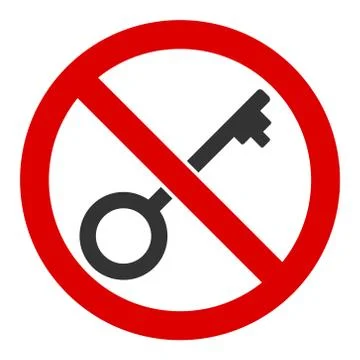 Flat Vector No Key Icon Illustration