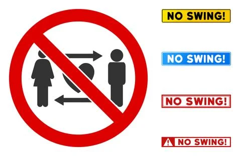 Flat Vector No Love Exchange Sign with Messages in Rectangular Frames Stock Illustration