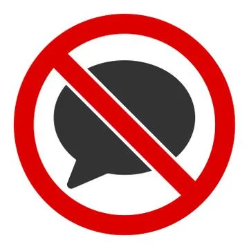 Flat Vector No Message Cloud Icon Stock Illustration