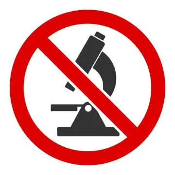 Flat Vector No Microscope Icon Stock Illustration