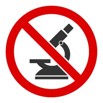 Flat Vector No Microscope Icon Stock Illustration