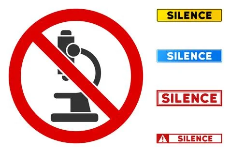 Flat Vector No Microscope Sign with Titles in Rectangular Frames Stockillustratie