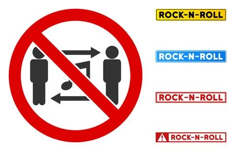 Flat Vector No Music Exchange Sign with Badges in Rectangle Frames Illustrazione stock