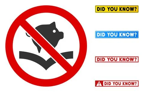 Flat Vector No Pig Book Sign with Titles in Rectangular Frames Illustrazione stock