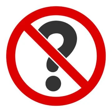 Flat Vector No Questions Icon Stock Illustration