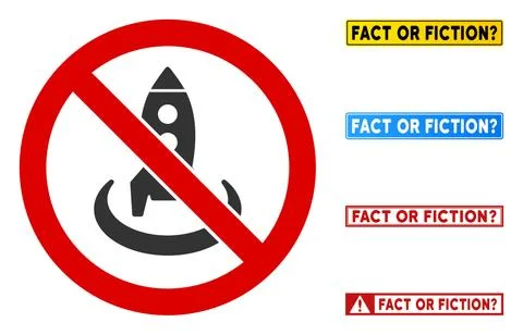 Flat Vector No Rocket Start Sign with Phrases in Rectangle Frames Stock Illustration