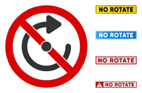 Flat Vector No Rotate Sign with Titles in Rectangular Frames Stock Illustration