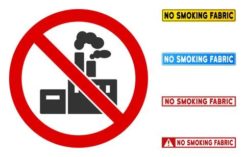 Flat Vector No Smoking Fabric Sign with Texts in Rectangular Frames Illustrazione stock