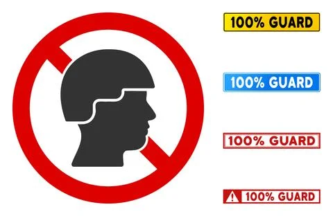 Flat Vector No Soldier Sign with Phrases in Rectangle Frames Illustrazione stock