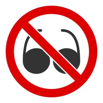 Flat Vector No Spectacles Icon Stock Illustration