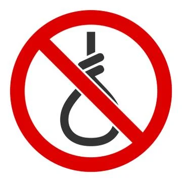Flat Vector No Suicide Loop Icon Stock Illustration