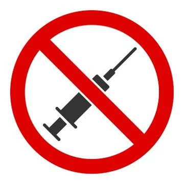 Flat Vector No Syringe Icon Stock Illustration