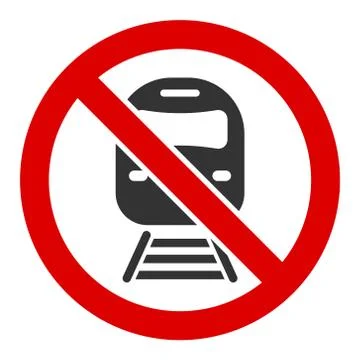 Flat Vector No Train Icon Stock Illustration