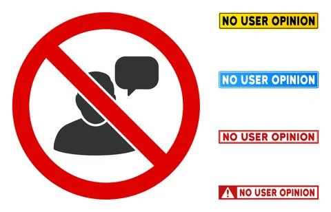 Flat Vector No User Opinion Sign with Messages in Rectangular Frames 스톡 일러스트