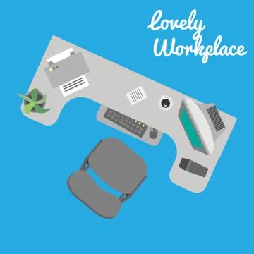 Flat vector office workplace in eps Stock Illustration
