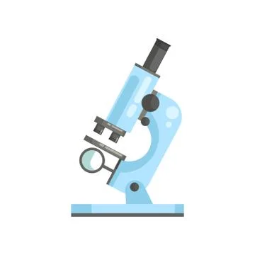 Flat vector of optical laboratory microscope in flat style. Professional Stock Illustration