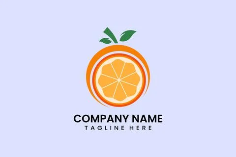 Flat vector orange logo modern style template Stock Illustration
