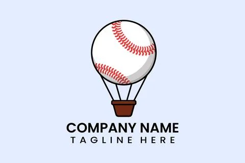 Flat vector parachute balloon ball sport logo 스톡 일러스트