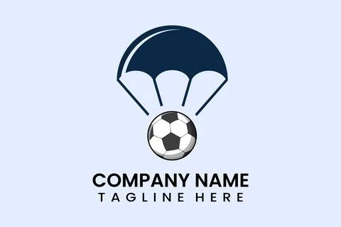 Flat vector parachute balloon ball sport logo Stock Illustration