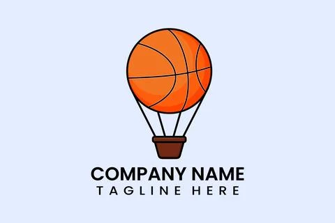 Flat vector parachute balloon ball sport logo 스톡 일러스트