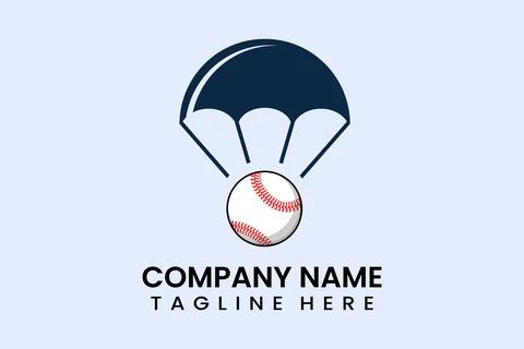 Flat vector parachute balloon ball sport logo 스톡 일러스트