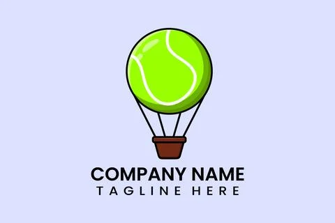 Flat vector parachute balloon ball sport logo Illustrazione stock