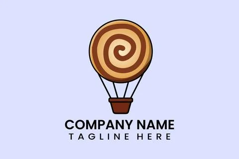 Flat vector parachute balloon bomb logo template 스톡 일러스트