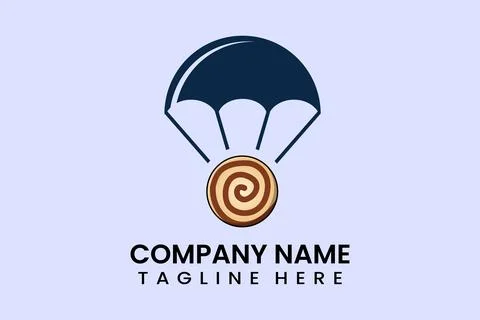 Flat vector parachute balloon bomb logo template 스톡 일러스트